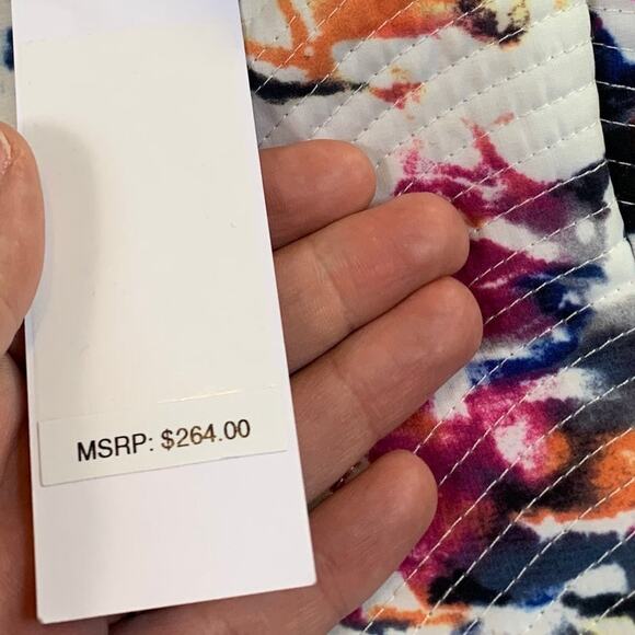 NWT Parker Strapless Dress Abstract Print White Multicolor Fit & Flare Party - Picture 8 of 9